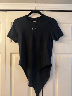 Nike Black Short-Sleeve Swoosh Bodysuit